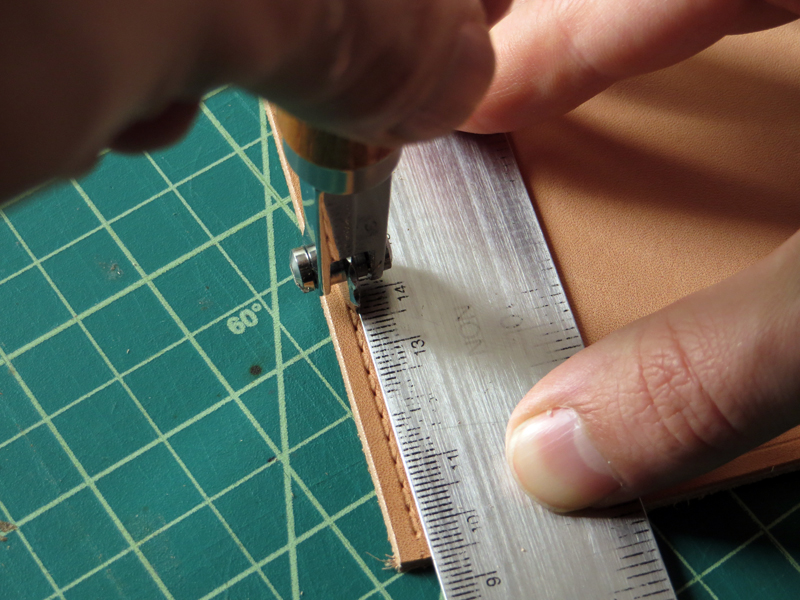 Leather stitching wheel guide