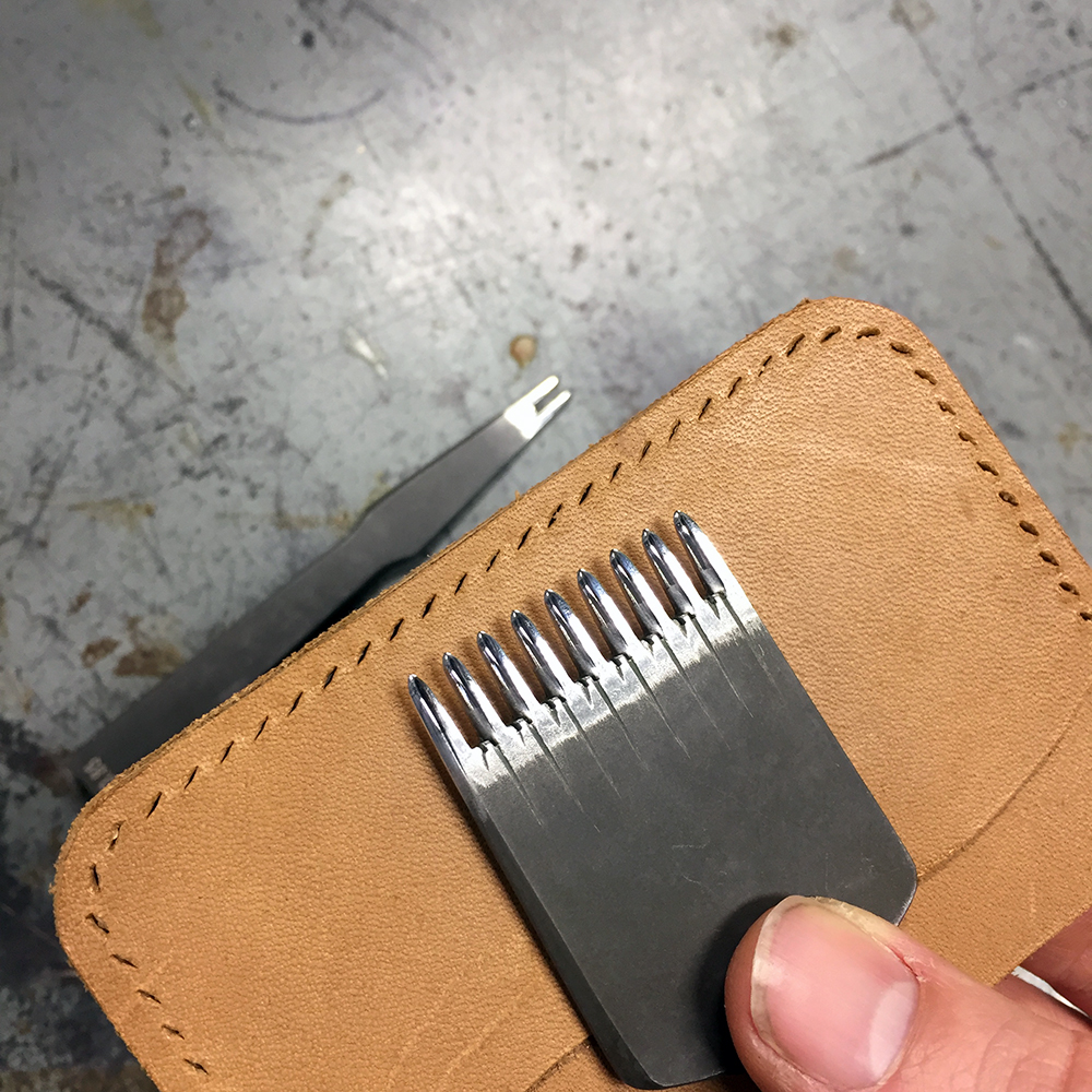 Crimson Hide Leather Pricking Iron - Stitching Holes