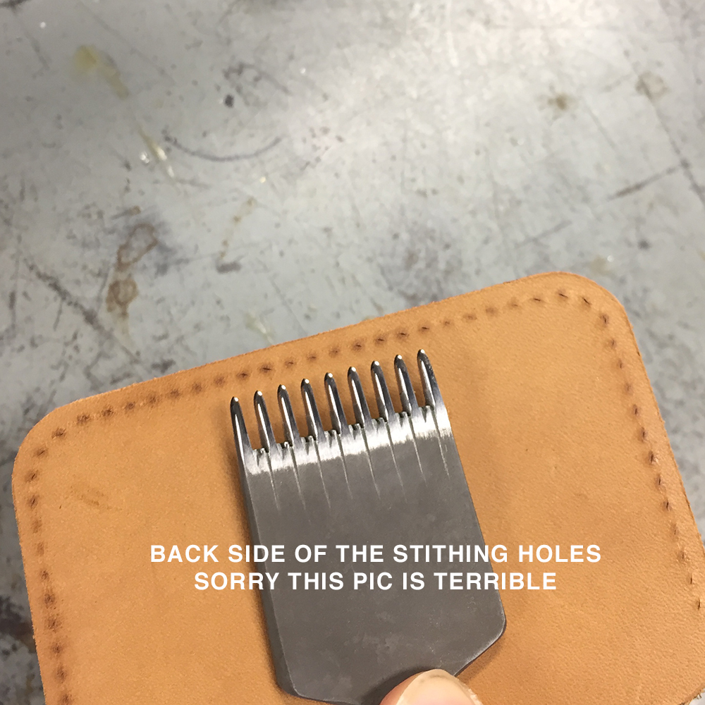 Crimson Hide Leather Pricking Iron - Back Side