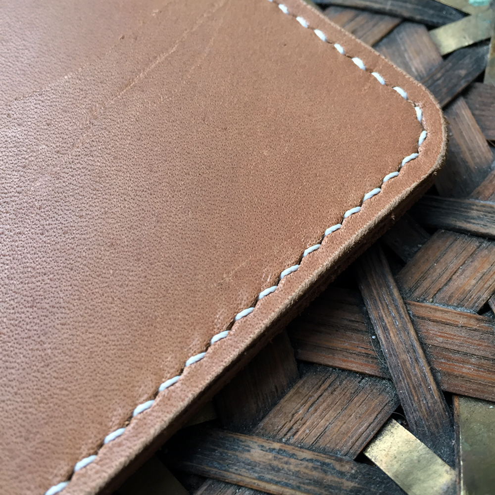 Crimson Leather Pricking Irons -Finished Stitching