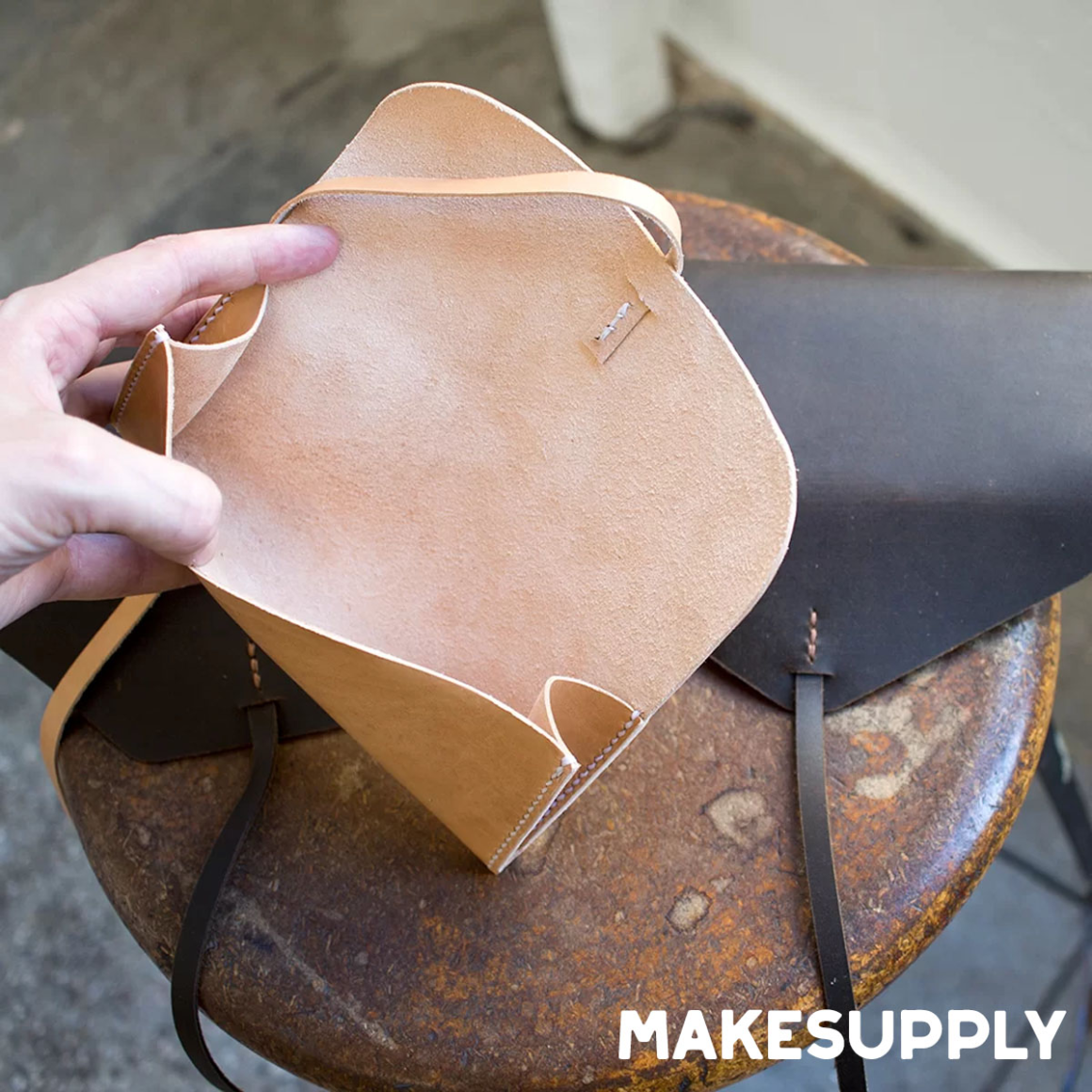 gusseted leather clutch interior from free leather clutch pattern