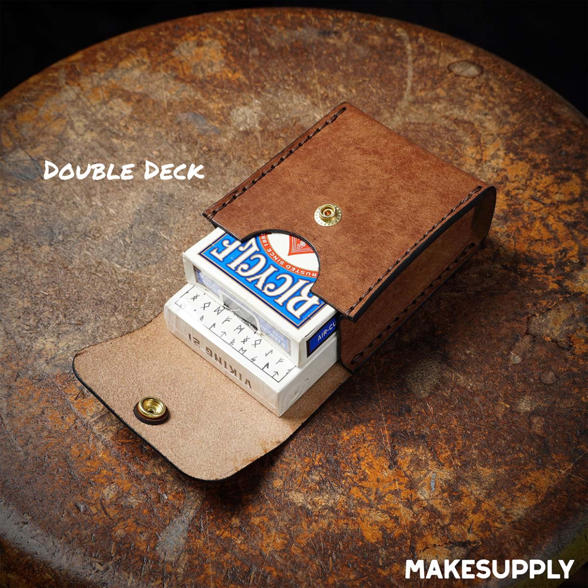 leather playing card case holding two decks of cards free pattern