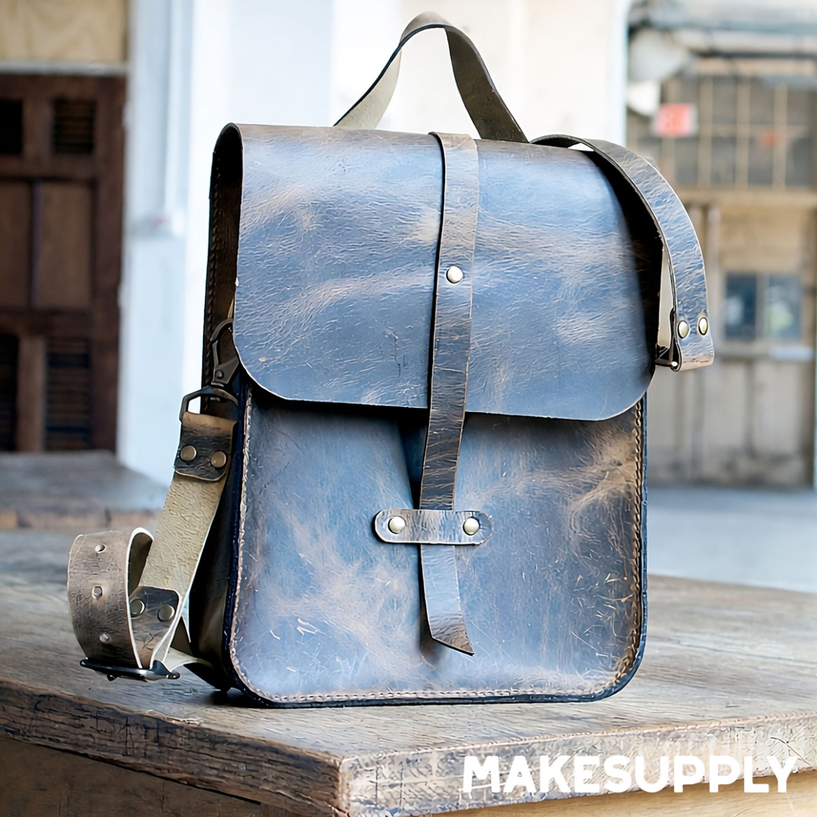 leather map case satchel made using free pdf pattern