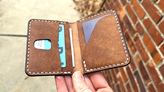 leather front pocket card wallet made from a free pdf