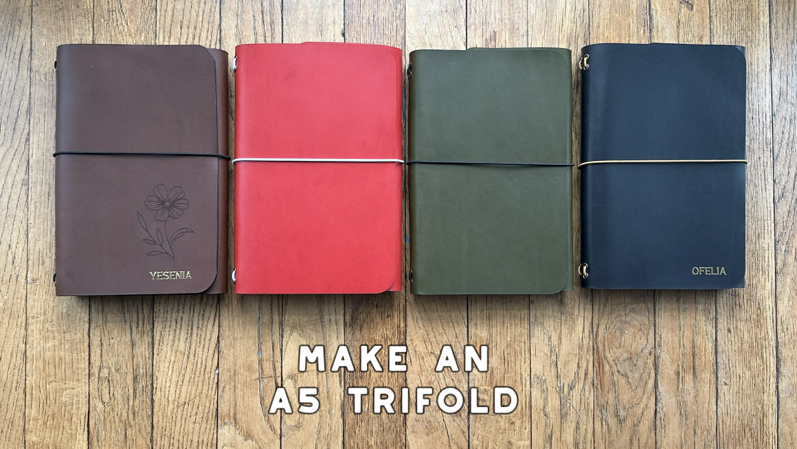 Make an A5 Trifold Leather Notebook Cover