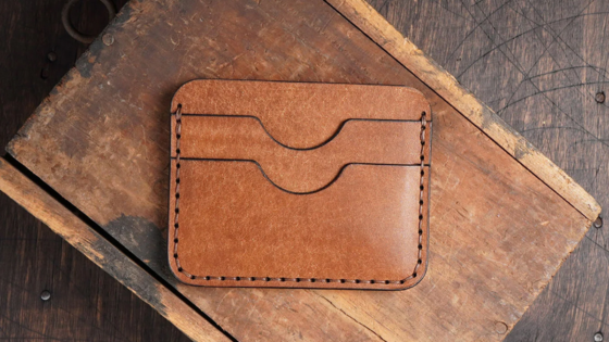 Finished leather 5 pocket card holder handmade design
