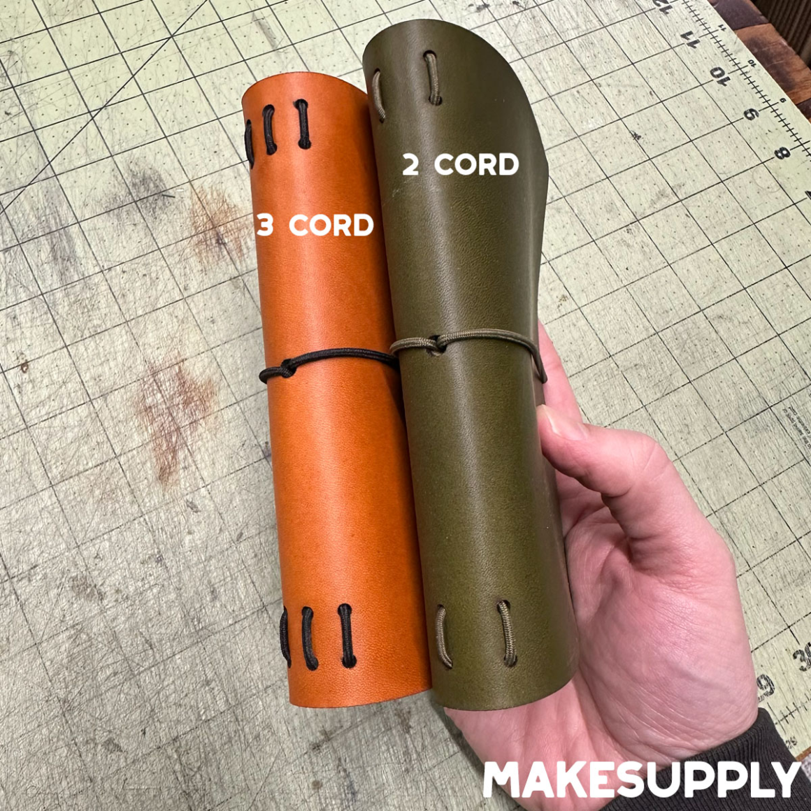 A6 traveler notebook cover pattern showing 2 cord and 3 cord elastic spine layouts